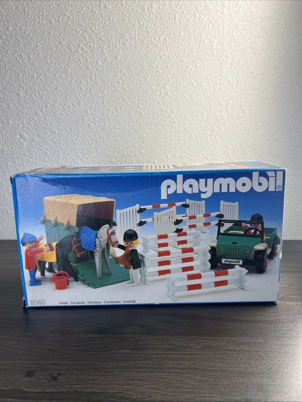 Vintage 1986 Playmobil 3140 Jeep W/ Horse Trailer Equestrian Sealed Bags RARE